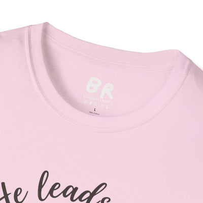 Bible Verse Shirt — Psalm 23 "Still Waters" Watercolor Tee in Light Pink