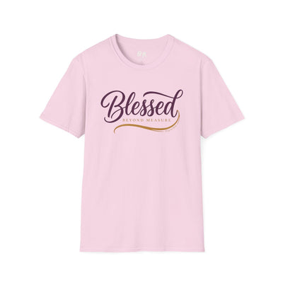 Blessed Shirt — "Blessed Beyond Measure" Script Tee in Light Pink