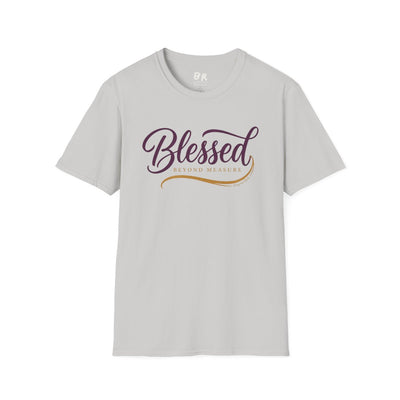Blessed Shirt — "Blessed Beyond Measure" Script Tee in Ice Grey