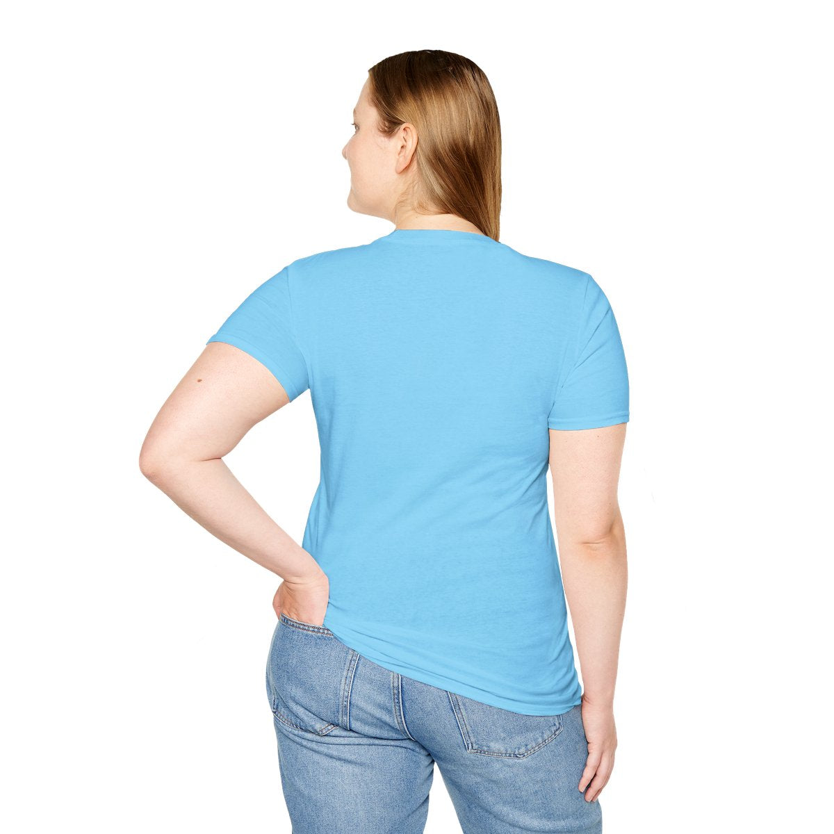 Blessed Shirt — "Blessed Beyond Measure" Script Tee in Sky
