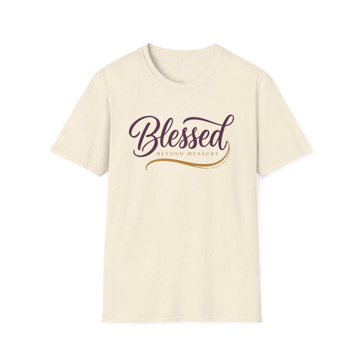Blessed Shirt — "Blessed Beyond Measure" Script Tee in Natural