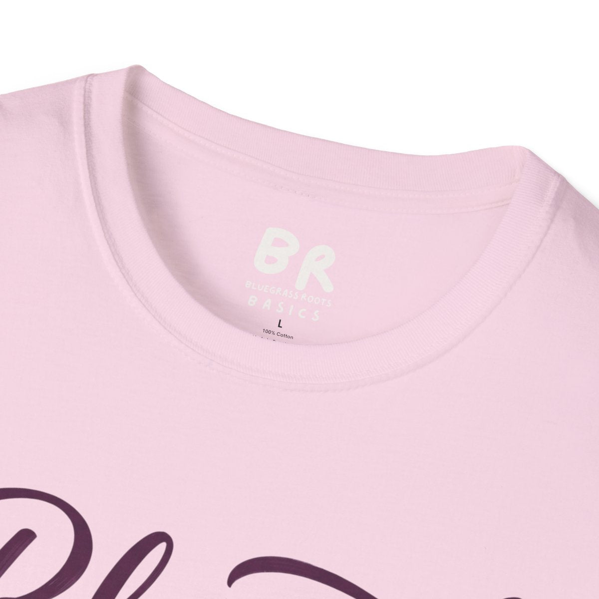 Blessed Shirt — "Blessed Beyond Measure" Script Tee in Light Pink