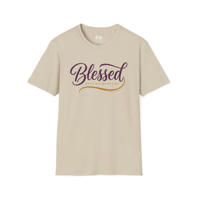 Blessed Shirt — "Blessed Beyond Measure" Script Tee in Sand