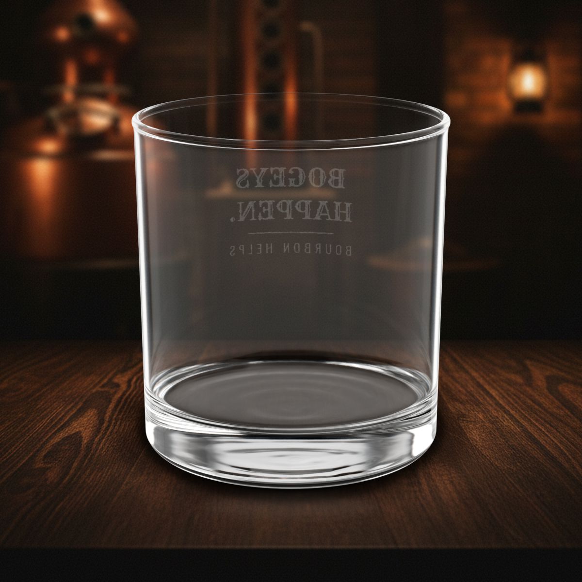 Bogeys Happen Bourbon Helps | Engraved Golf Whiskey Glass