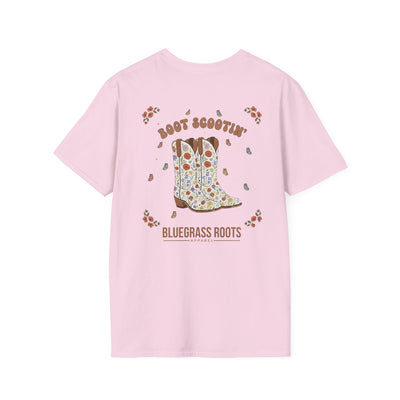 Boot Scootin’ Floral Western Boho Graphic Tee - unisex graphic tee front design by Bluegrass Gifts