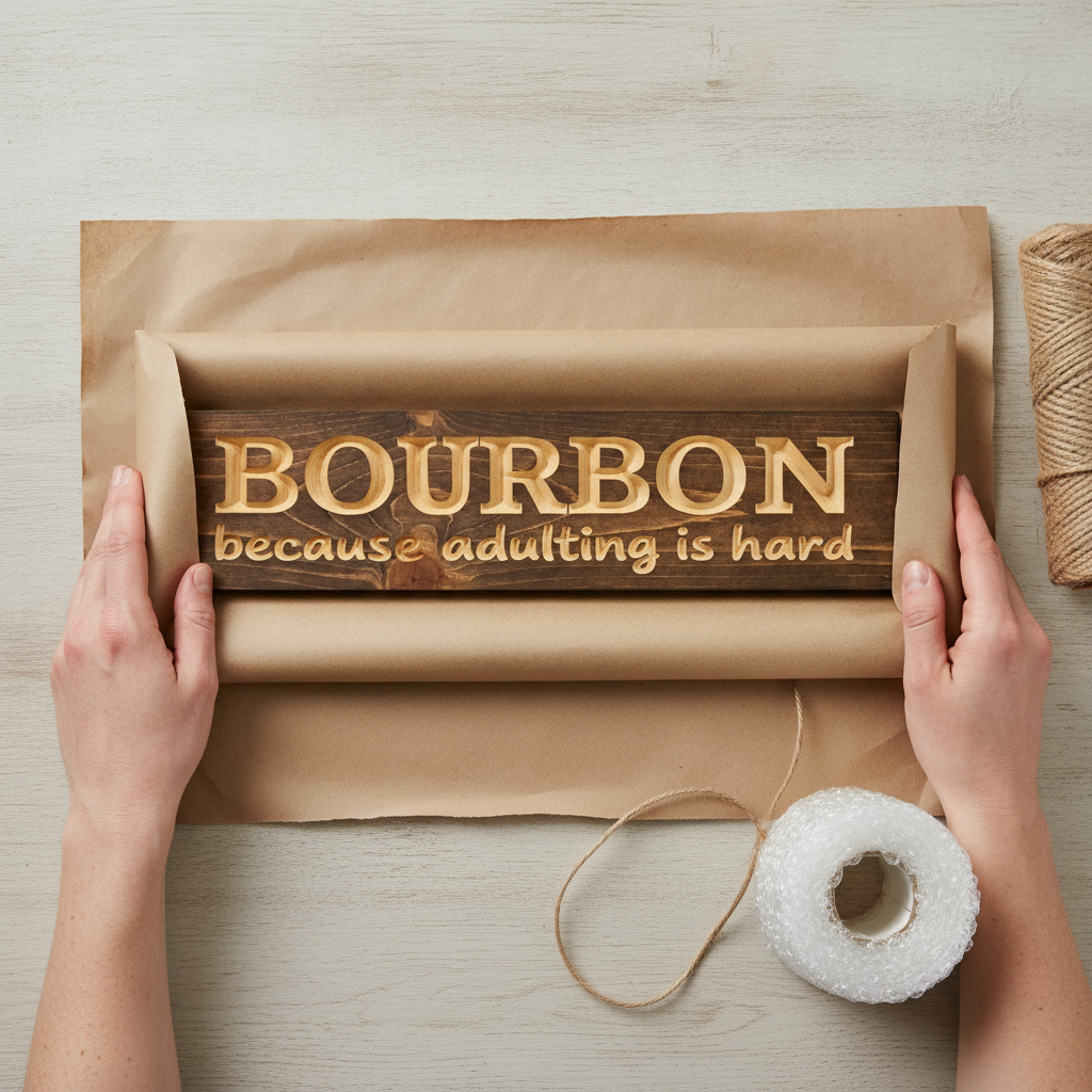 Adulting Sign — Bourbon Because Adulting Is Hard — gift-ready packaging — Bluegrass Gifts