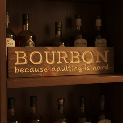 Adulting Sign — Bourbon Because Adulting Is Hard — product details — Bluegrass Gifts
