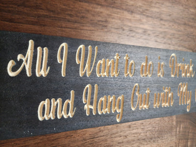 caffeinated whiskers cat coffee wood sign - funny kitchen sign - CNC-carved by Bluegrass Gifts