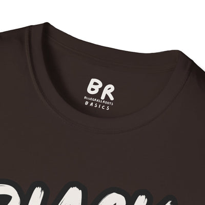 A close-up of the collar of the dark brown Cattle Shirt - Black Baldy, revealing the BR brand tag