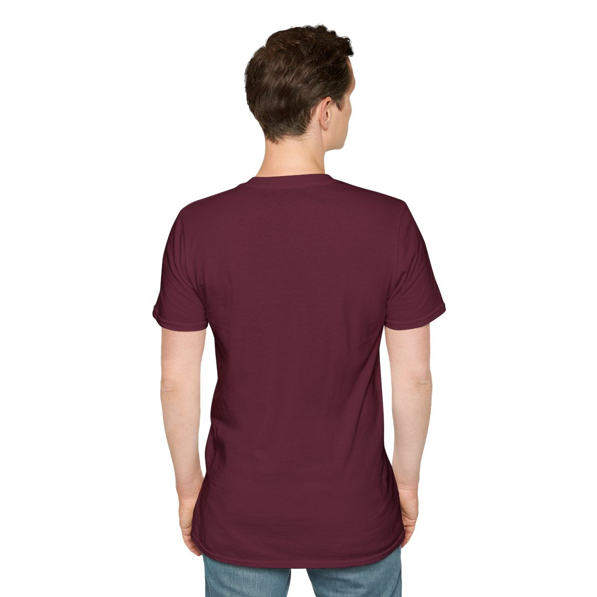 Christian Graphic Tee — "Deliver Us From Evil" Tattoo Shirt in Maroon