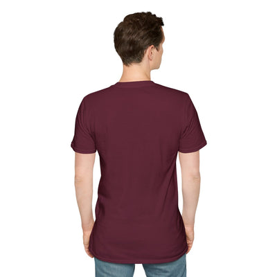 Christian Graphic Tee — "Deliver Us From Evil" Tattoo Shirt in Maroon