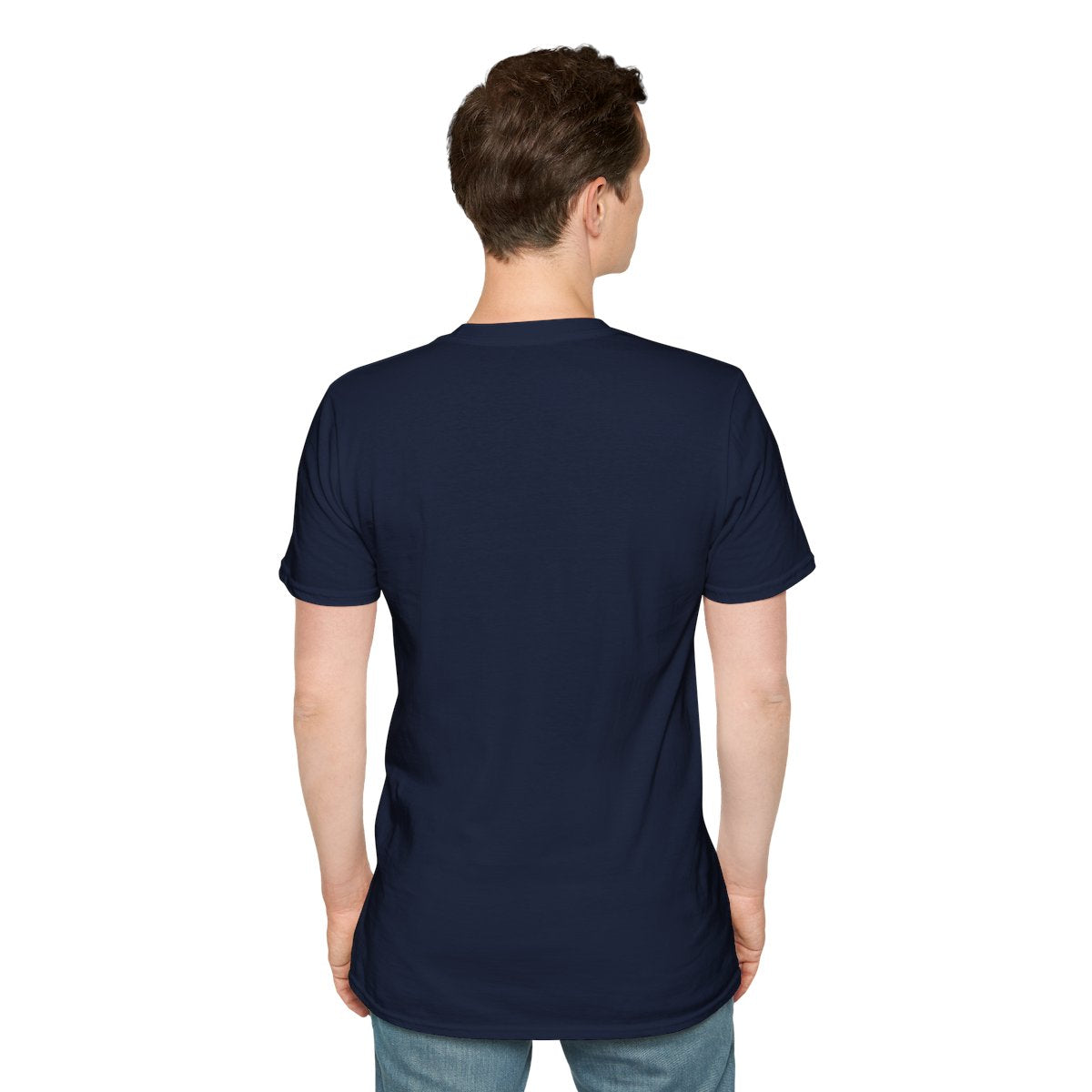 Christian Graphic Tee — "Deliver Us From Evil" Tattoo Shirt in Navy