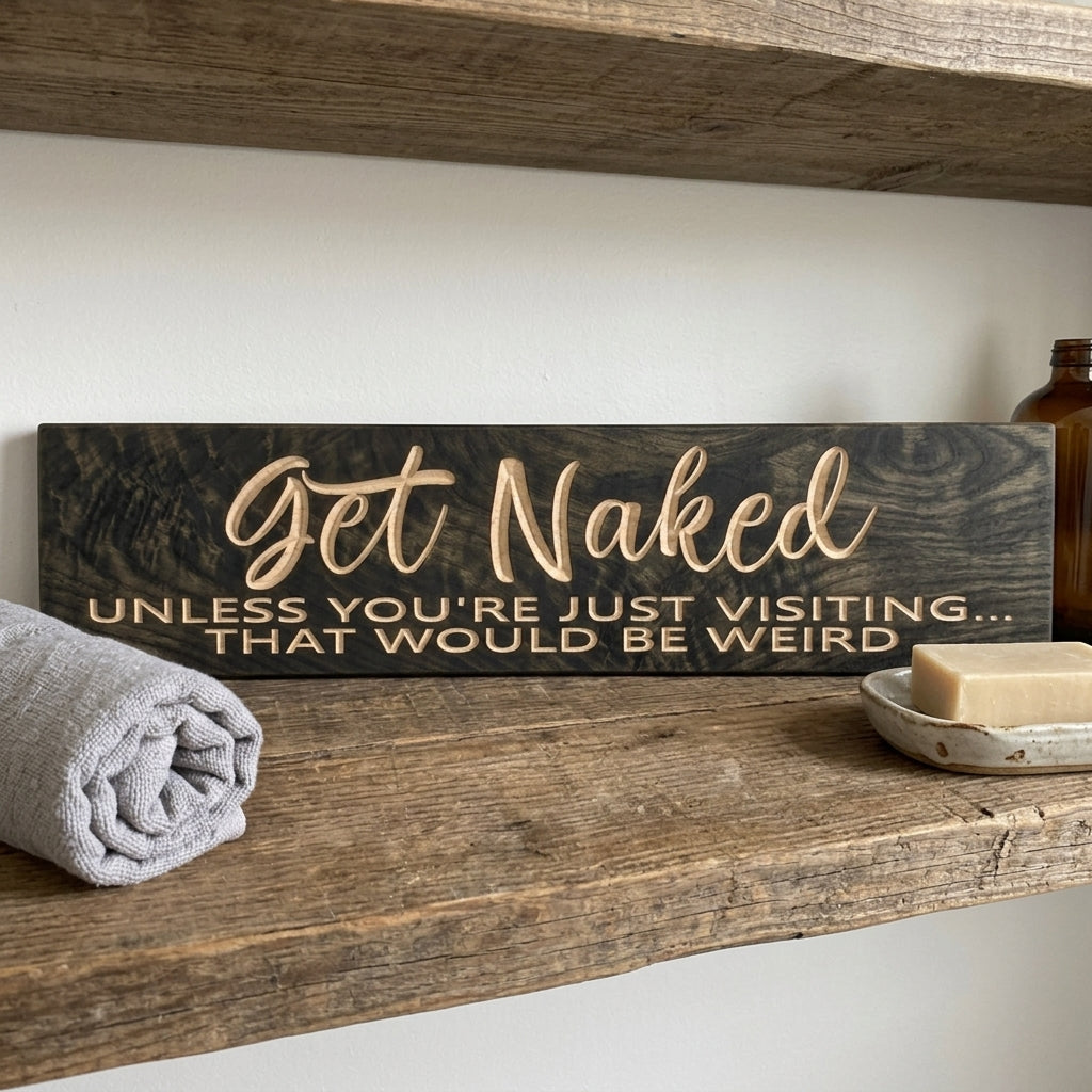 Clothing Optional Sign — Get Naked (Unless Just Visiting)