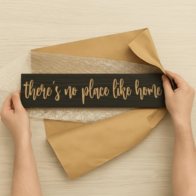 rustic-wood-panel-wall-decor-no-place-like-ho - cnc carved wooden sign wood sign by Bluegrass Gifts