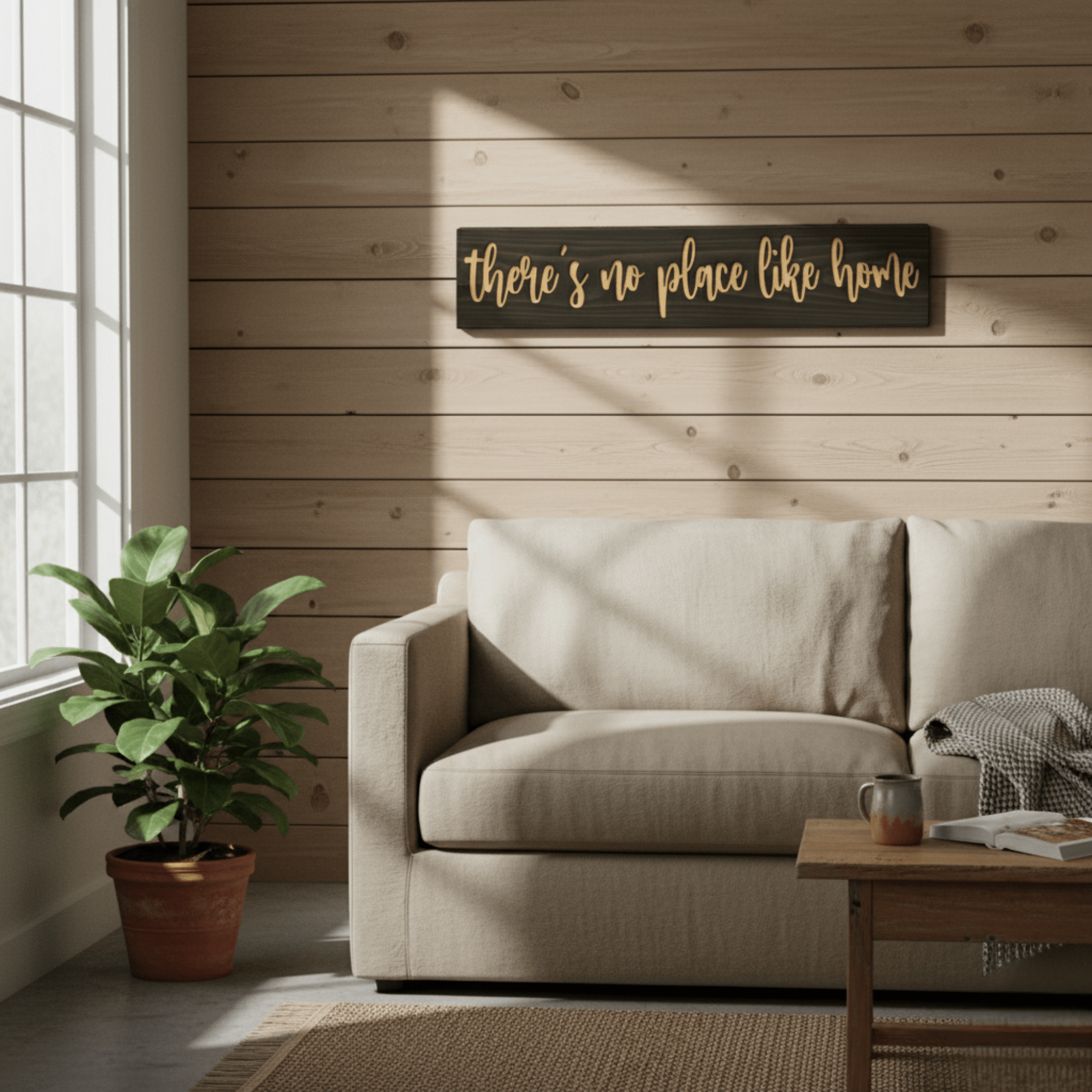 theres-no-place-like-home-sign-color-options- - cnc carved wooden sign wood sign by Bluegrass Gifts