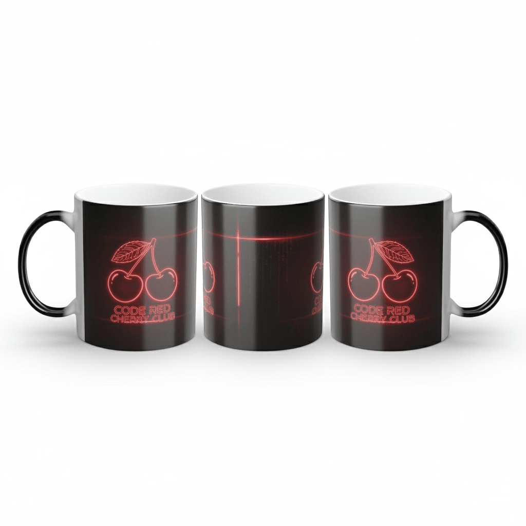 Code Red Cherry Club Magic Mug - heat activated color change video by Bluegrass Gifts