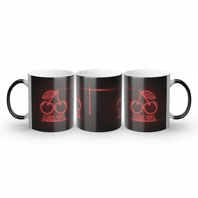 Code Red Cherry Club Magic Mug - heat activated color change video by Bluegrass Gifts