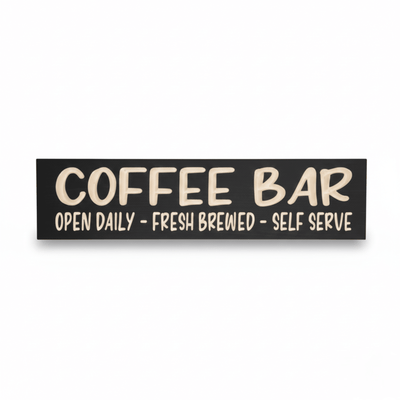 bluegrass-gifts-artisan-holding-coffee-bar-sign - coffee bar wood sign by Bluegrass Gifts, handmade in Kentucky