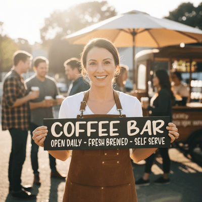 coffee-bar-open-daily-carved-wood-sign-main - coffee bar wood sign by Bluegrass Gifts, handmade in Kentucky