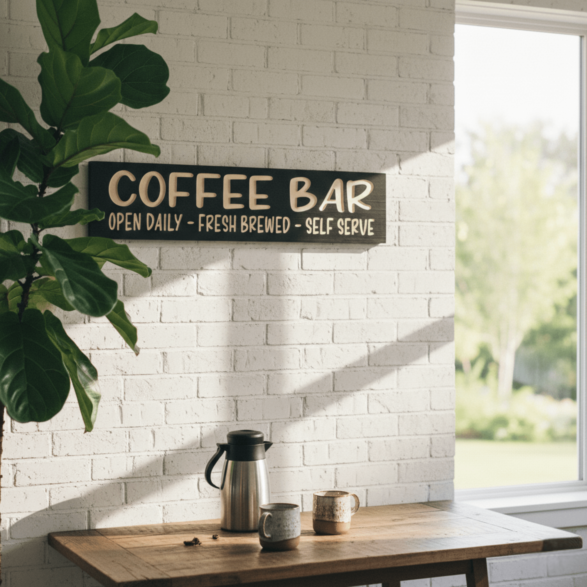farmhouse-kitchen-coffee-nook-wall-decor - coffee bar wood sign by Bluegrass Gifts, handmade in Kentucky