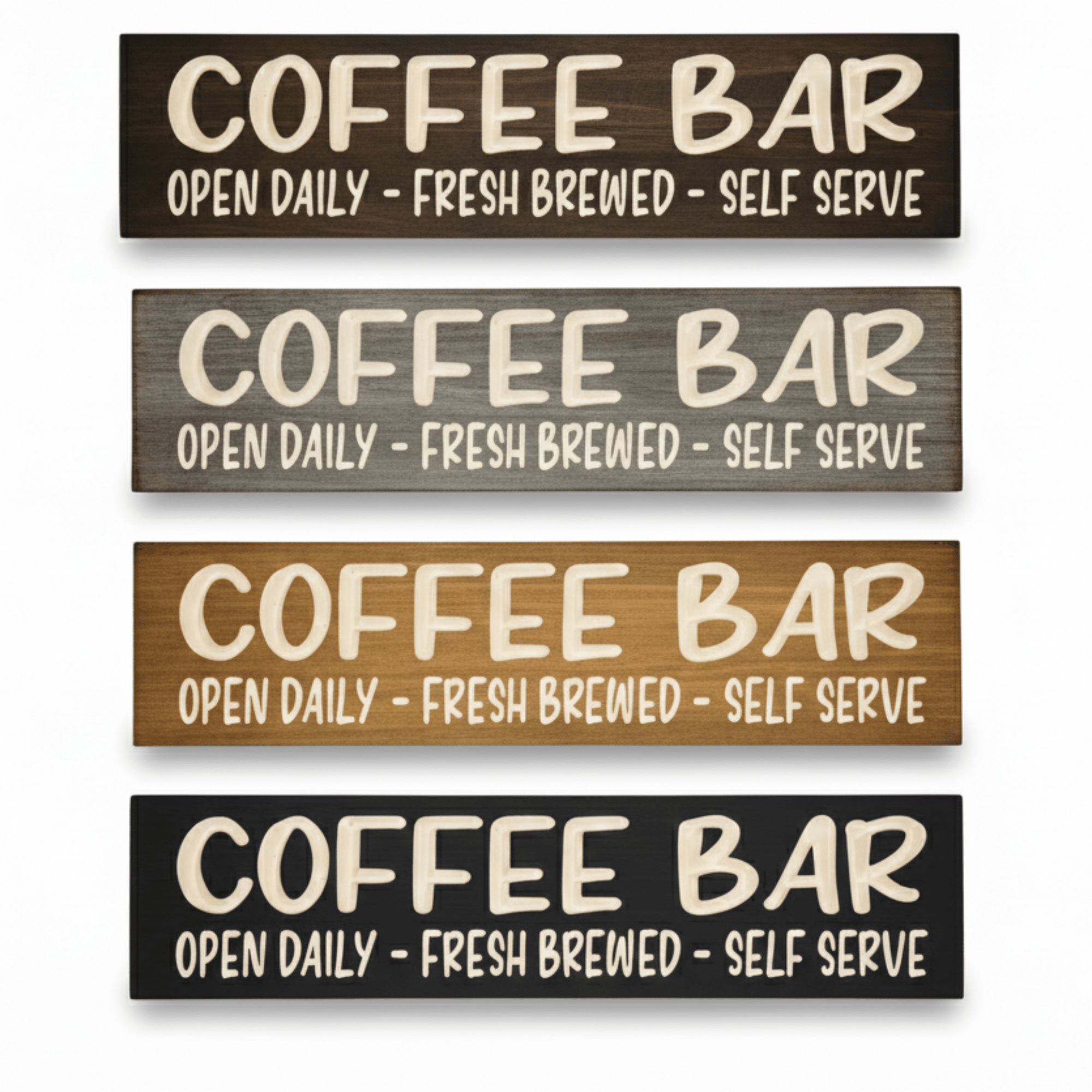 rustic-black-coffee-bar-sign-angled-view - coffee bar wood sign by Bluegrass Gifts, handmade in Kentucky
