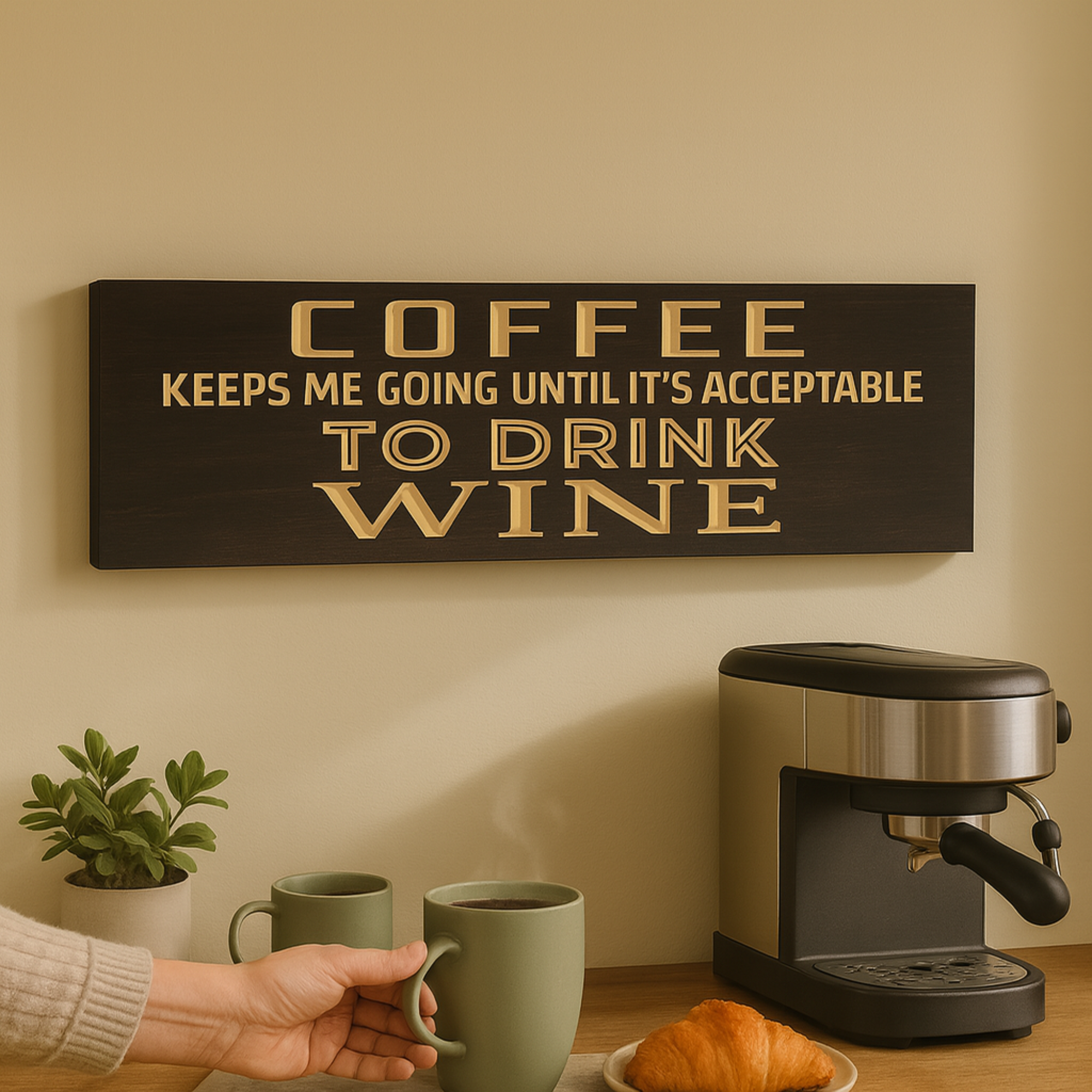 bluegrass-gifts-wooden-sign-us-vs-them - coffee  wine wall sign wood sign by Bluegrass Gifts, handmade in Kentucky