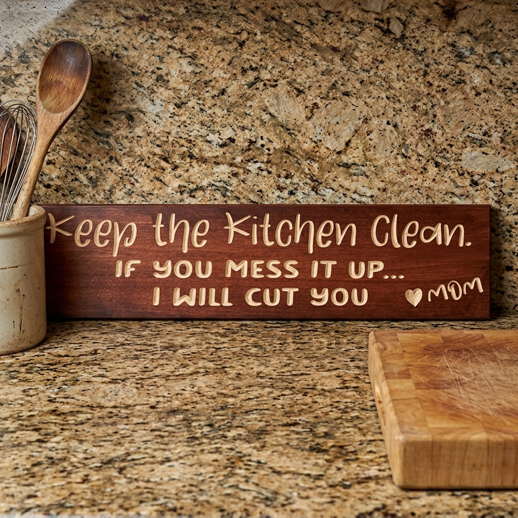 Cooking Sign — I Will Cut You | Funny Sassy Kitchen Decor