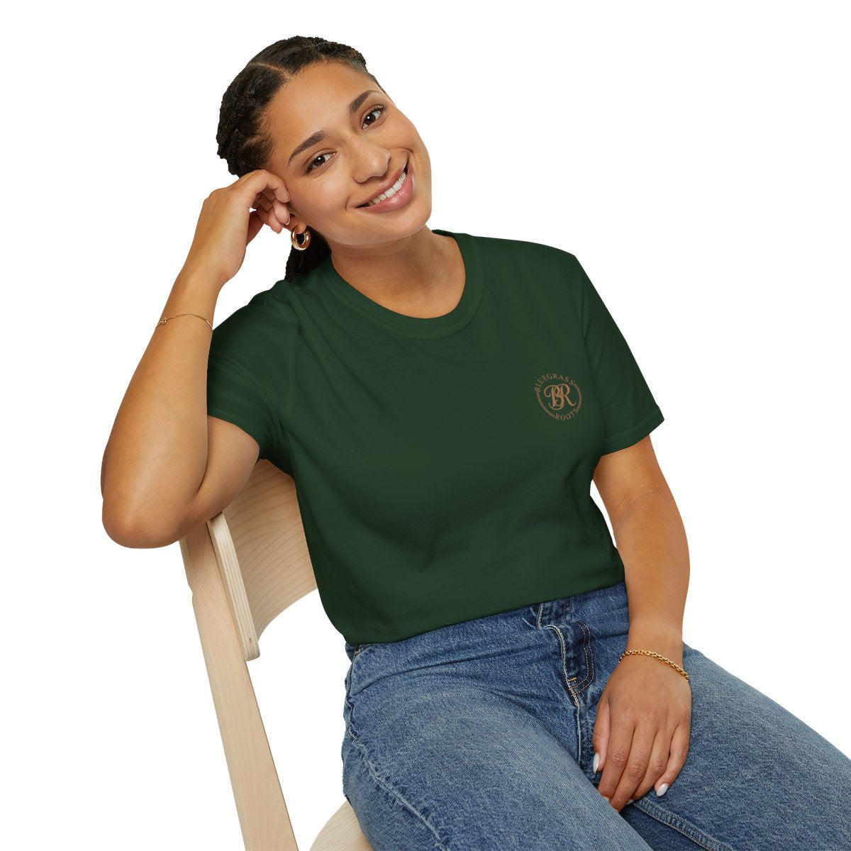 Country Concert Shirt — "Boot Scootin'" Western Boho Tee in Forest Green