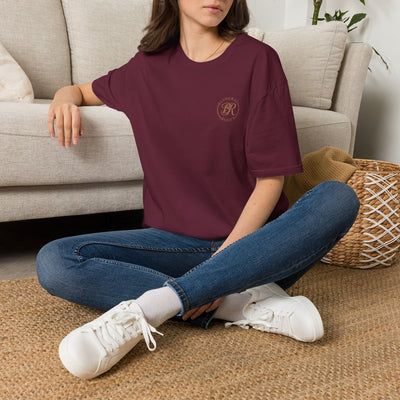 Country Concert Shirt — "Boot Scootin'" Western Boho Tee in Maroon