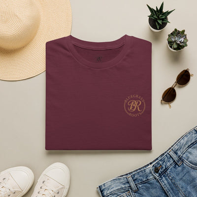 Country Concert Shirt — "Boot Scootin'" Western Boho Tee in Maroon