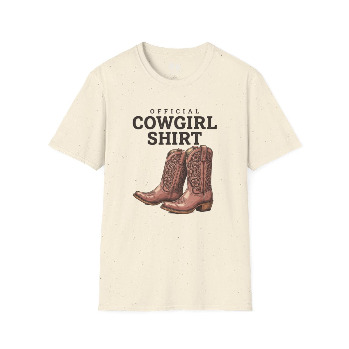 Cowgirl Shirt — "Official Cowgirl Shirt" Boots Graphic Tee in Natural