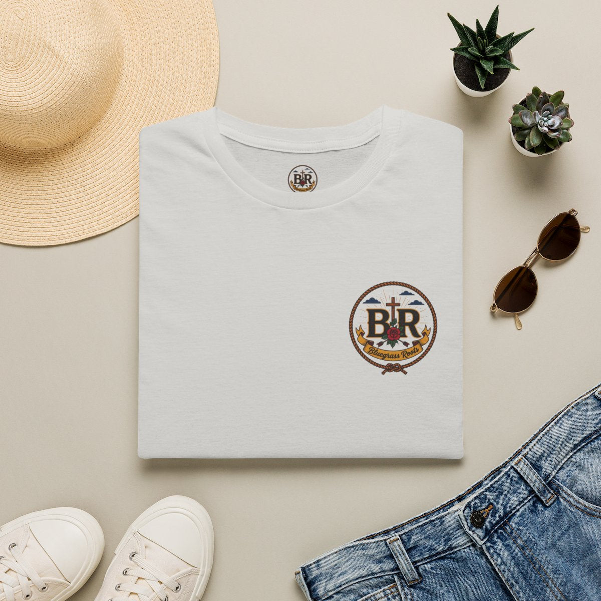 Cowgirl Shirt — "Prayed Up, Laced Up, Fed Up" Graphic Tee in Ice Grey