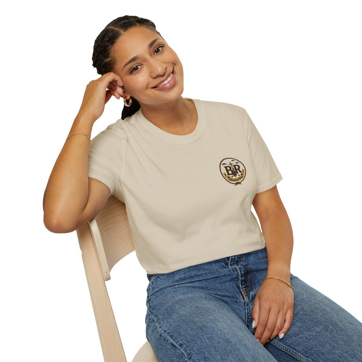 Cowgirl Shirt — "Prayed Up, Laced Up, Fed Up" Graphic Tee in Sand