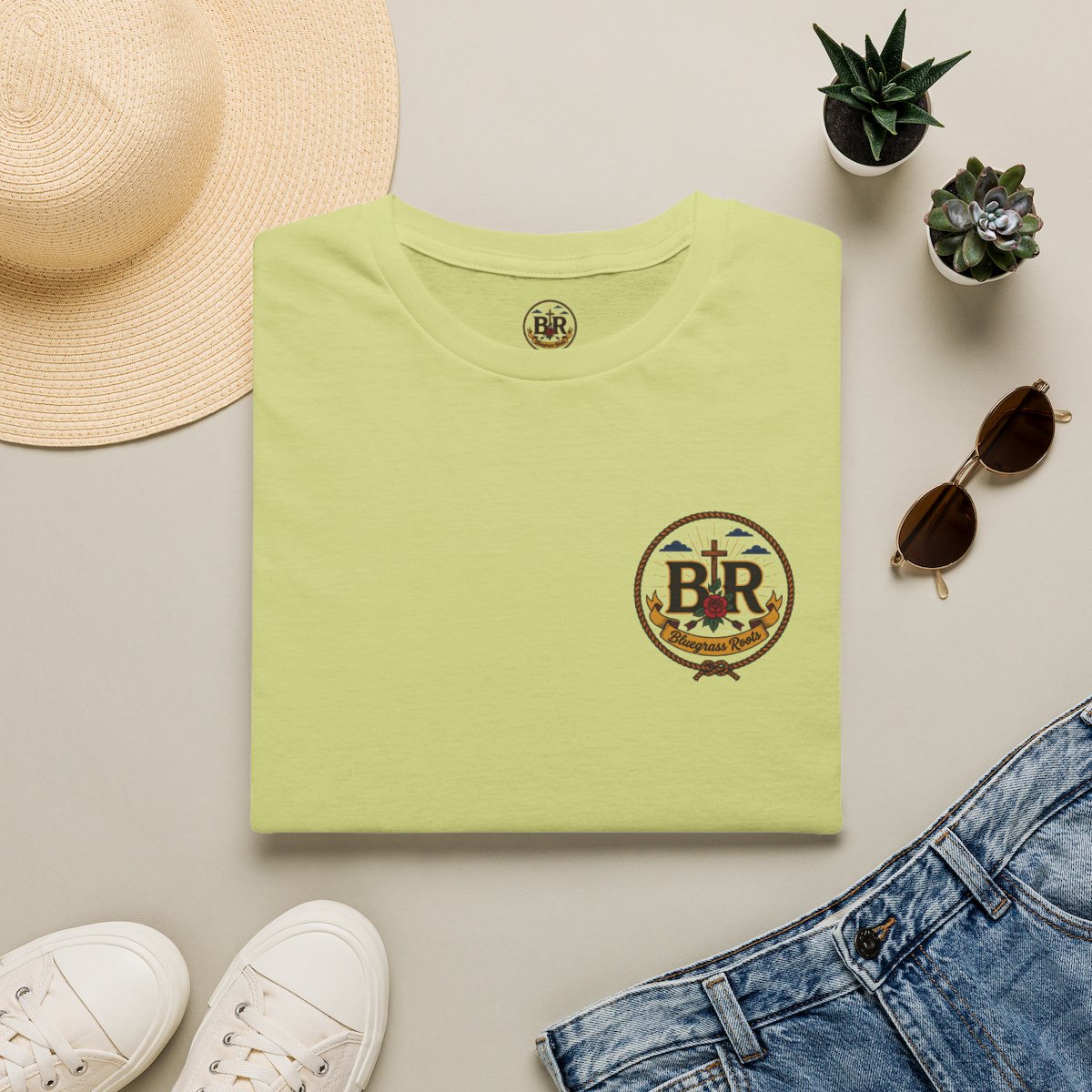 Cowgirl Shirt — "Prayed Up, Laced Up, Fed Up" Graphic Tee in Pistachio
