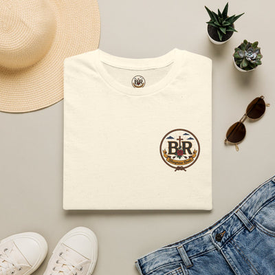 Cowgirl Shirt — "Prayed Up, Laced Up, Fed Up" Graphic Tee in Natural