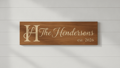 Realtor Closing Gift — Personalized Family Name Sign – styled on wall – Bluegrass Gifts