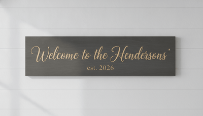 Realtor Closing Gift — Personalized Family Name Sign – styled on wall – Bluegrass Gifts