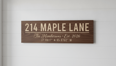 Realtor Closing Gift — Personalized Family Name Sign – styled on wall – Bluegrass Gifts