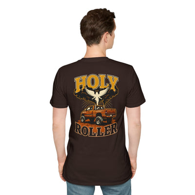 Diesel Truck Shirt — "Holy Roller" Faith Graphic Tee in Dark Chocolate