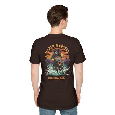 Duck Hunting Shirt — "Marsh Madness" Duck Dog Graphic Tee in Dark Chocolate