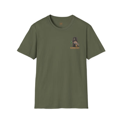 Duck Hunting Shirt — "Marsh Madness" Duck Dog Graphic Tee in Military Green