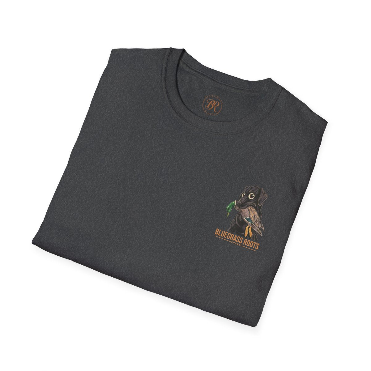 Duck Hunting Shirt — "Marsh Madness" Duck Dog Graphic Tee in Dark Heather