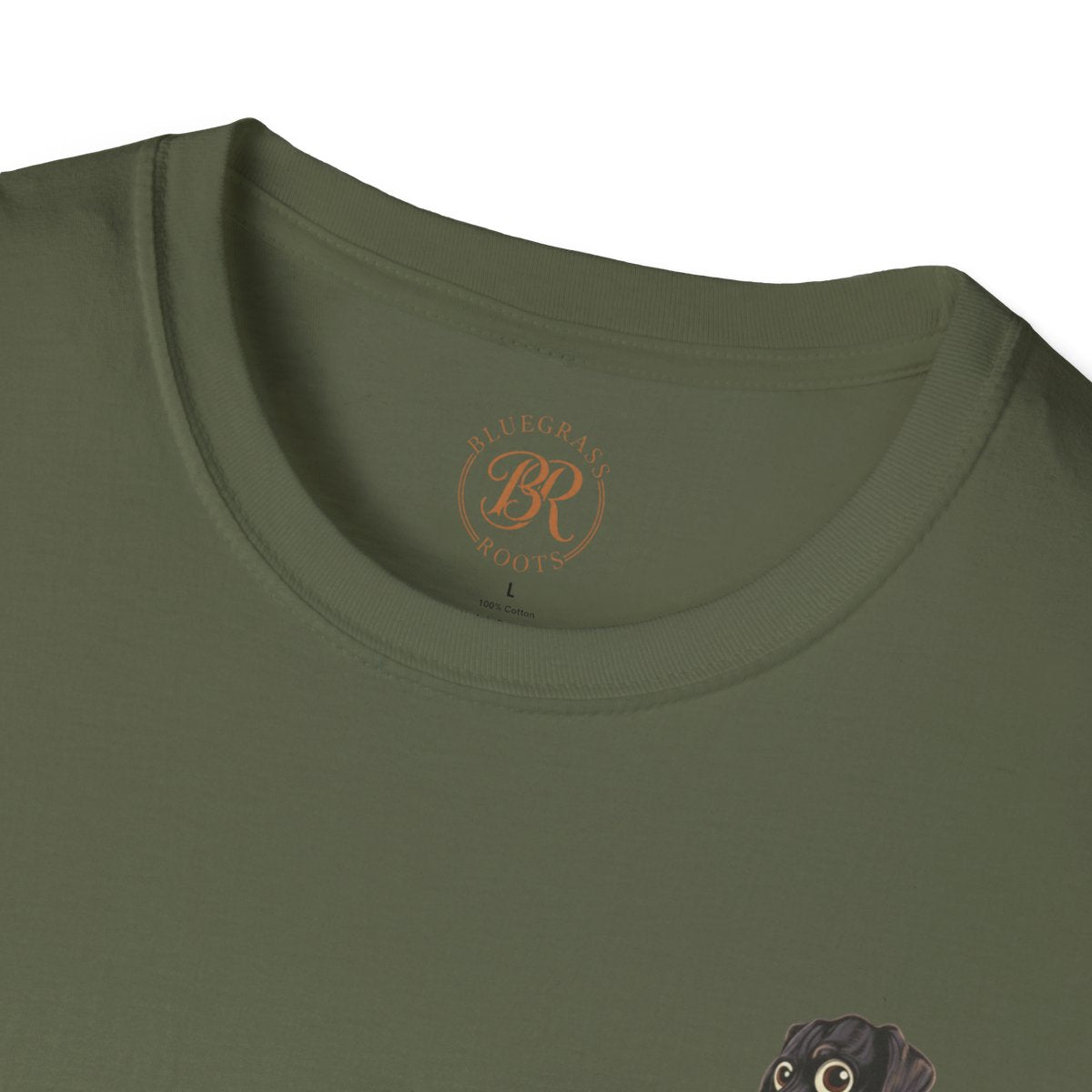 Duck Hunting Shirt — "Marsh Madness" Duck Dog Graphic Tee in Military Green