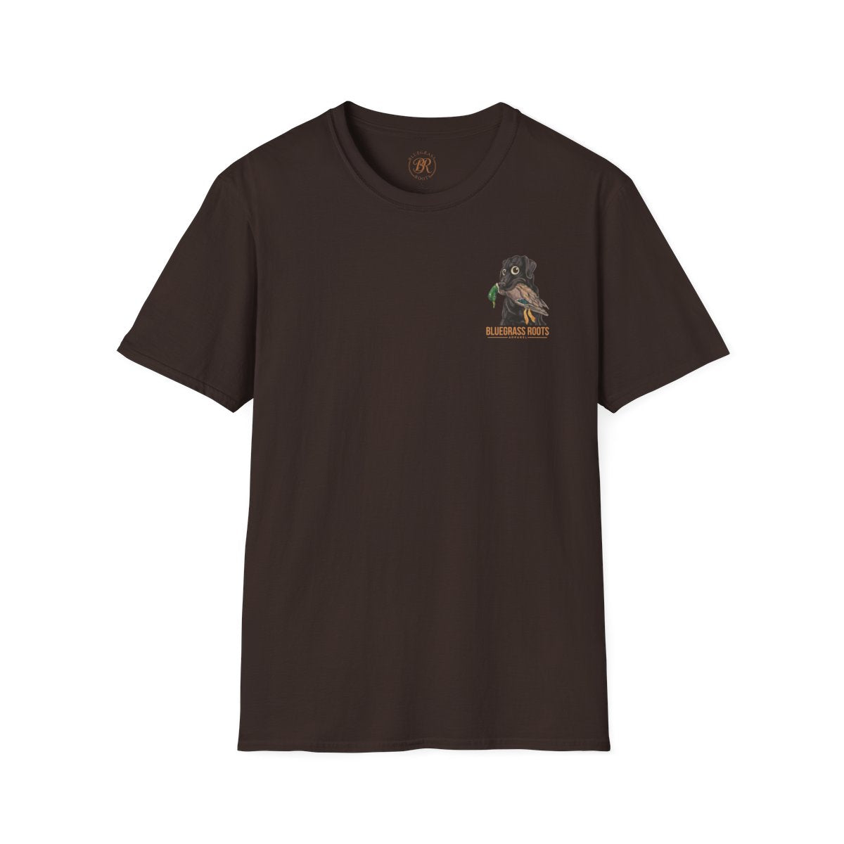 Duck Hunting Shirt — "Marsh Madness" Duck Dog Graphic Tee in Dark Chocolate