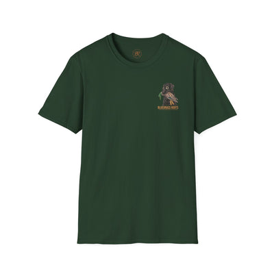 Duck Hunting Shirt — "Marsh Madness" Duck Dog Graphic Tee in Forest Green