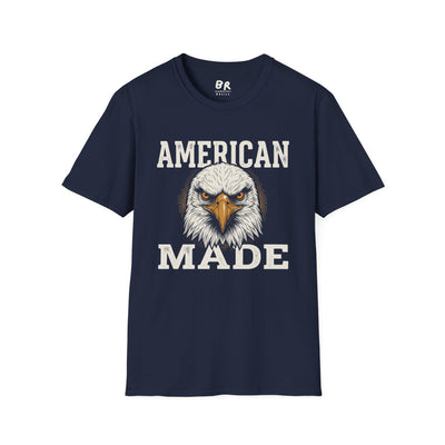 Eagle Shirt — "American Made" Bald Eagle Graphic Tee in Navy