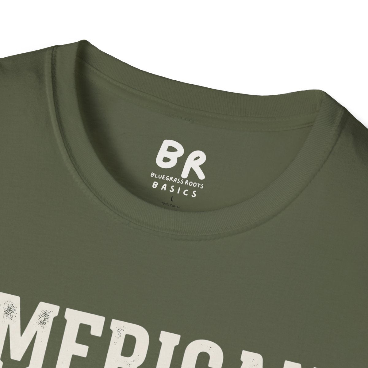 Eagle Shirt — "American Made" Bald Eagle Graphic Tee in Military Green