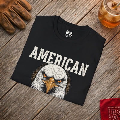 Eagle Shirt — "American Made" Bald Eagle Graphic Tee in Black