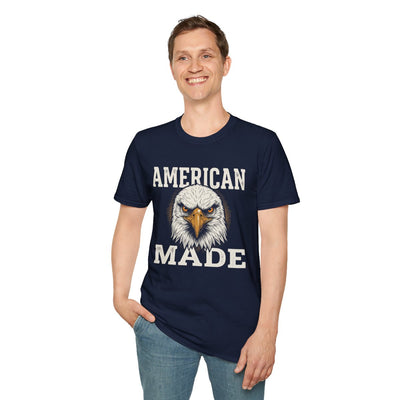 Eagle Shirt — "American Made" Bald Eagle Graphic Tee in Navy