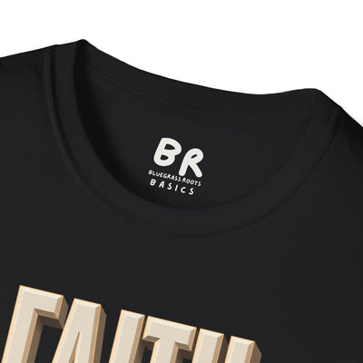Faith Over Fear Shirt — Isaiah 41:10 Cracked Stone Bible Verse Tee in Black
